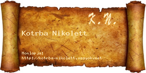 Kotrba Nikolett névjegykártya
