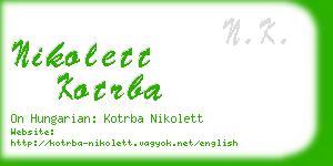 nikolett kotrba business card